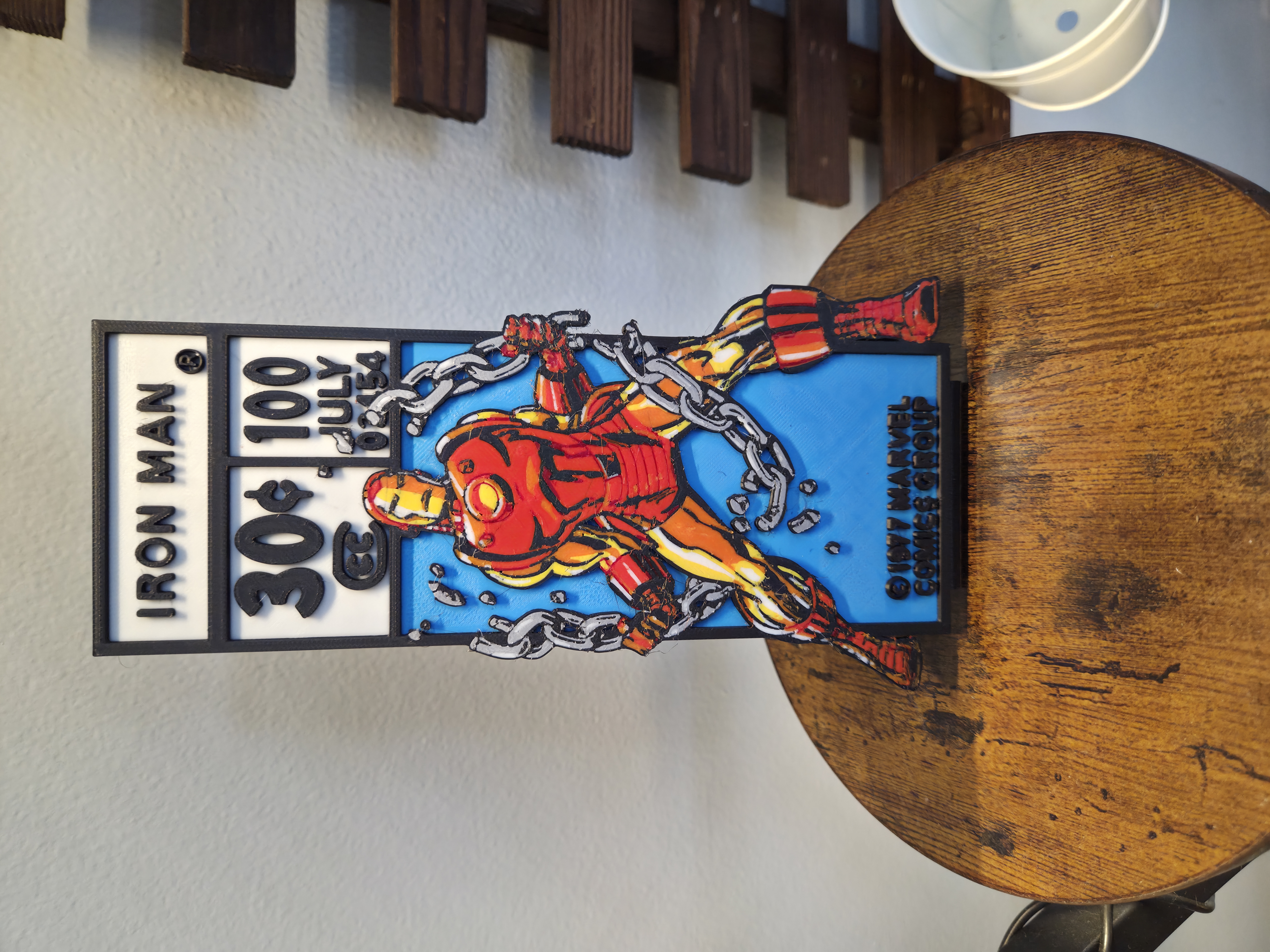 IM chains close 3D Printed Iron Man #100 Comic Corner Box