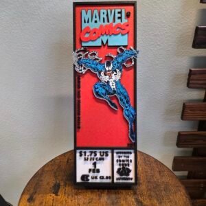 Venom 3D Printed Comic Corner Box – Symbiote Style Meets Classic Marvel